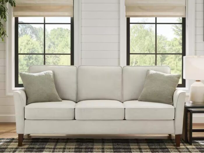 Doherty 79.9 in. Modern Flared Arm Fabric Sofa in Oyster Beige